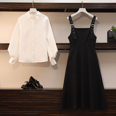 Elegant Office Lady Dress Sets - white / M