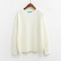 Thumbnail for Solid Simple Knitted Sweater - White / One Size