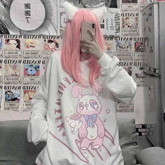 Anime Dolls Oversized Sweatshirt - Dark Grey / S -