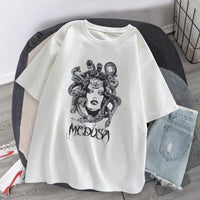 Thumbnail for Solid Color Medusa T-Shirt Short Sleeve - White / M -