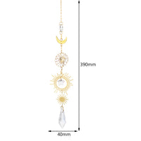 Thumbnail for Crystal Windchime Ornament Star Moon Pendant - 15