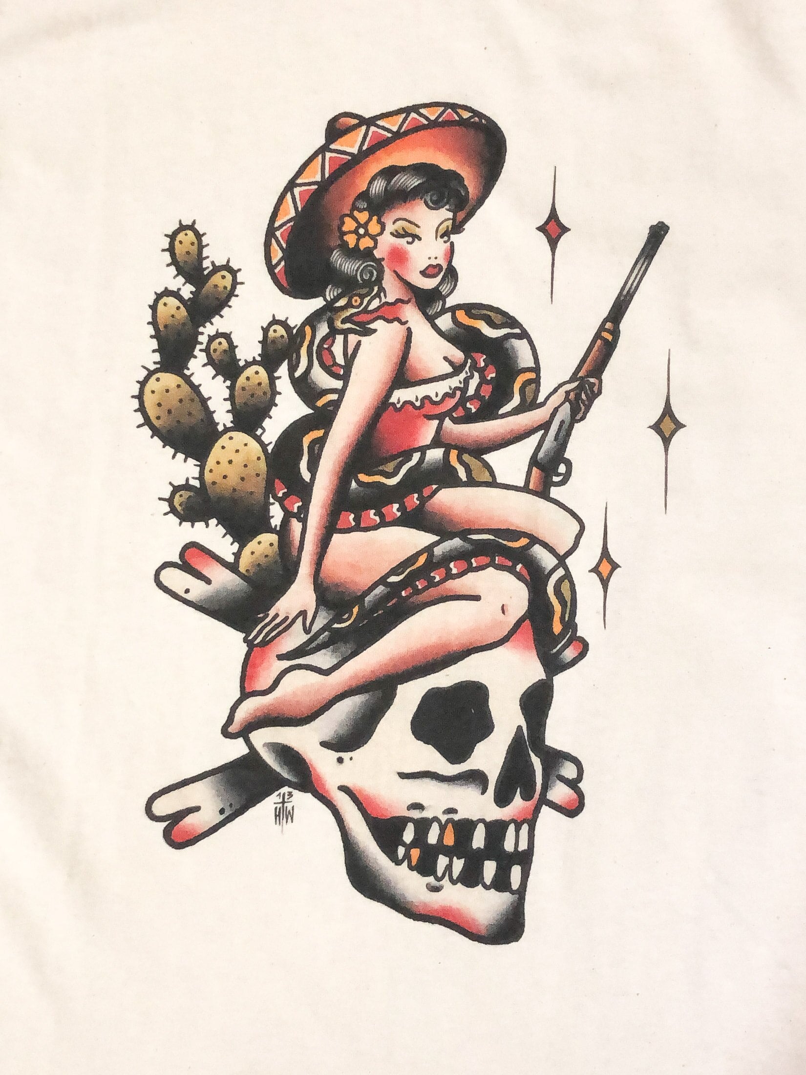 La Valiente Witches Skulls Snake T-Shirt