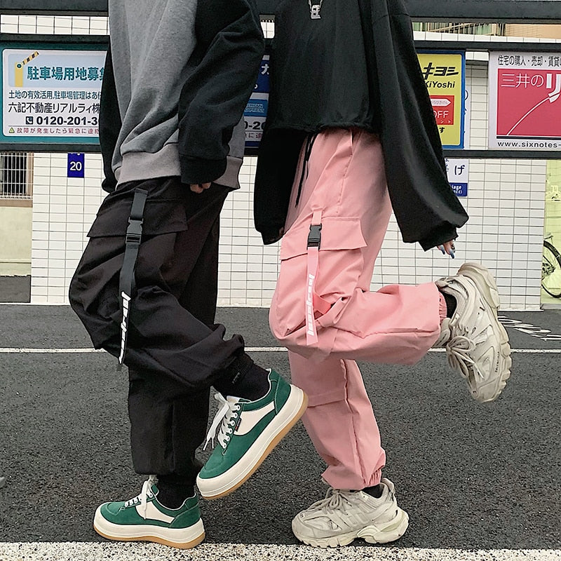Harajuku Loose Cargo Pants Hip Hop Joggers Multi-Pokets