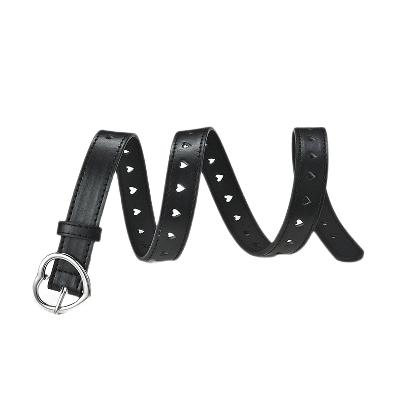 Heart Solid PU Leather Belt