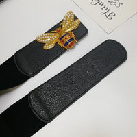 Thumbnail for Queen Bee Wide Cummerbunds Corset PU Leather Belt Elastic -
