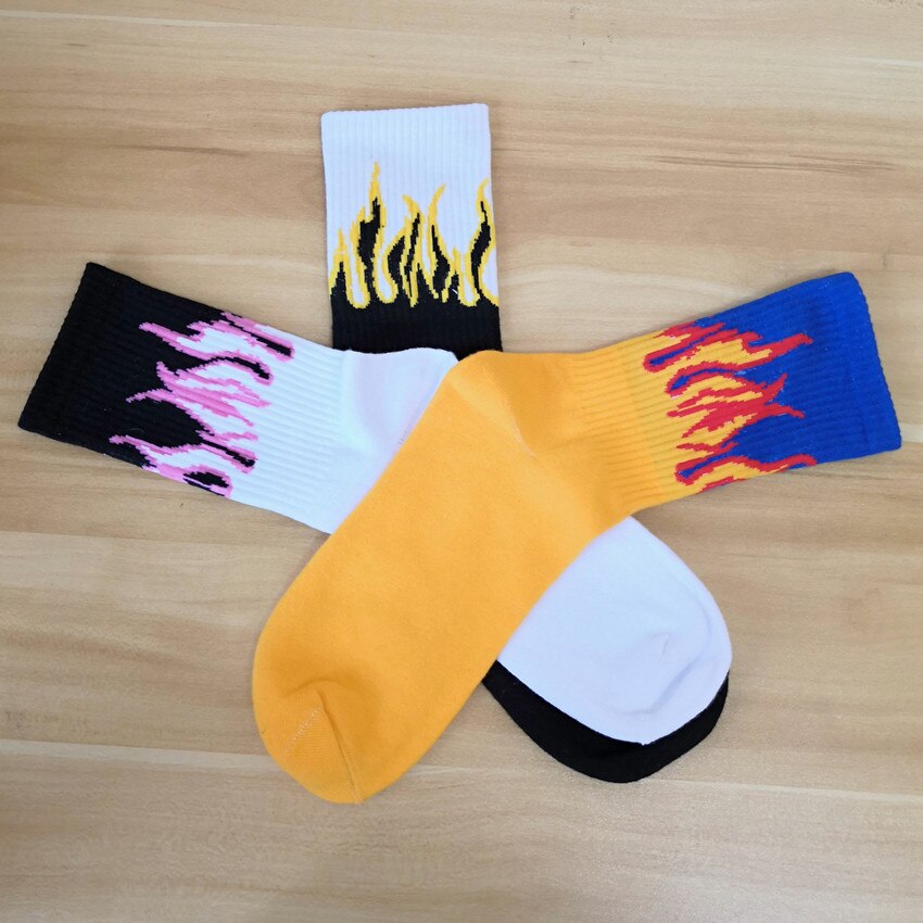 Fashion Hip Hop Flame Blaze Sock