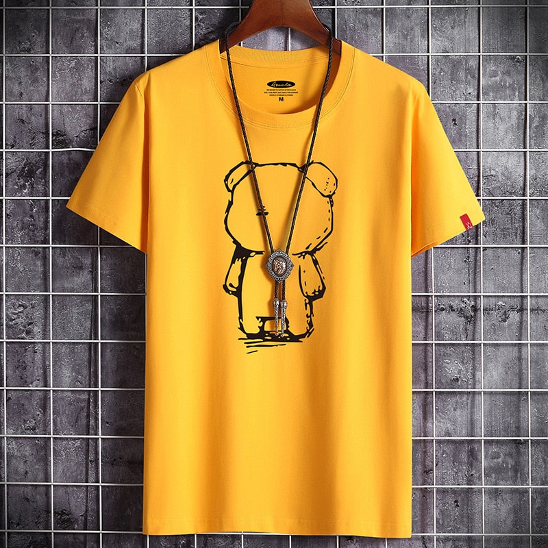 Gothic Bear O-Neck T-Shirt - Orange / XXXL