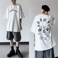 Thumbnail for Anime Japan Style Gothic Oversized T-Shirts - White-letters