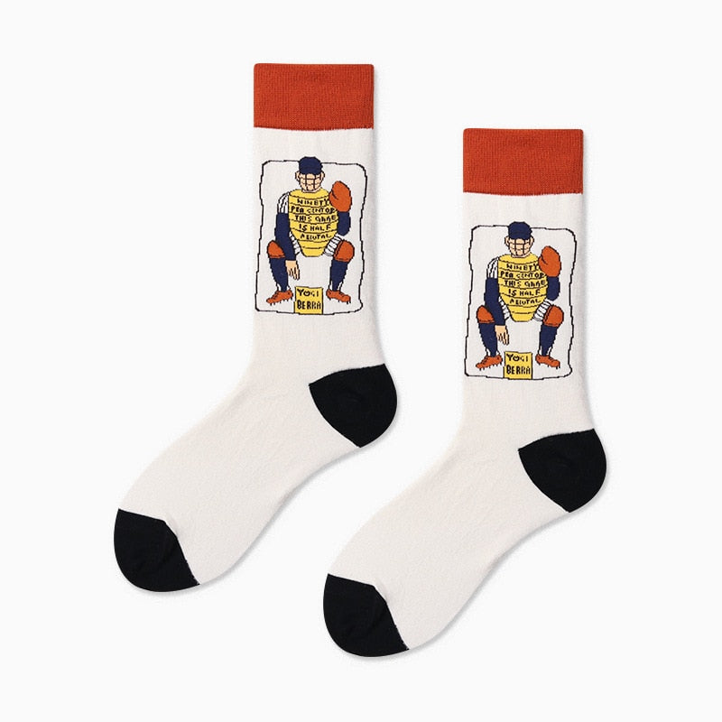 Creative Colorful Socks - White-Red / One Size