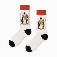 Thumbnail for Creative Colorful Socks - White-Red / One Size