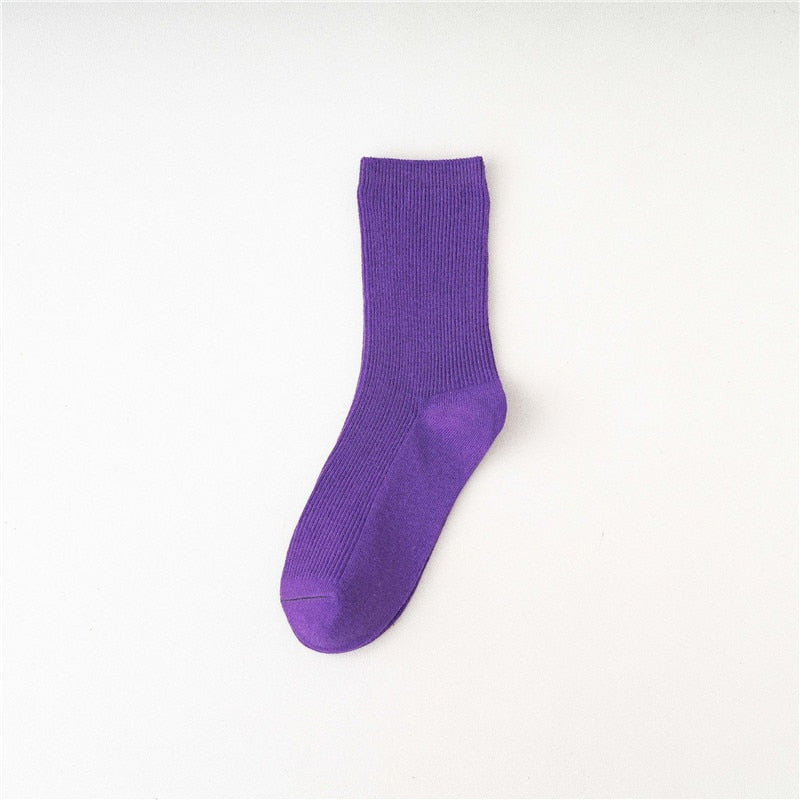 Solid Colorful Socks - Purple Grape / 34-41
