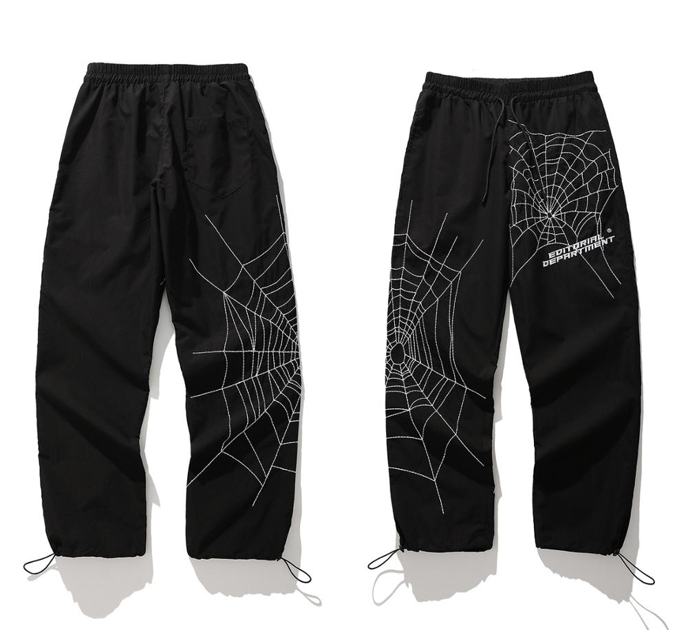 Spider Embroidery Pants - Black / XXL
