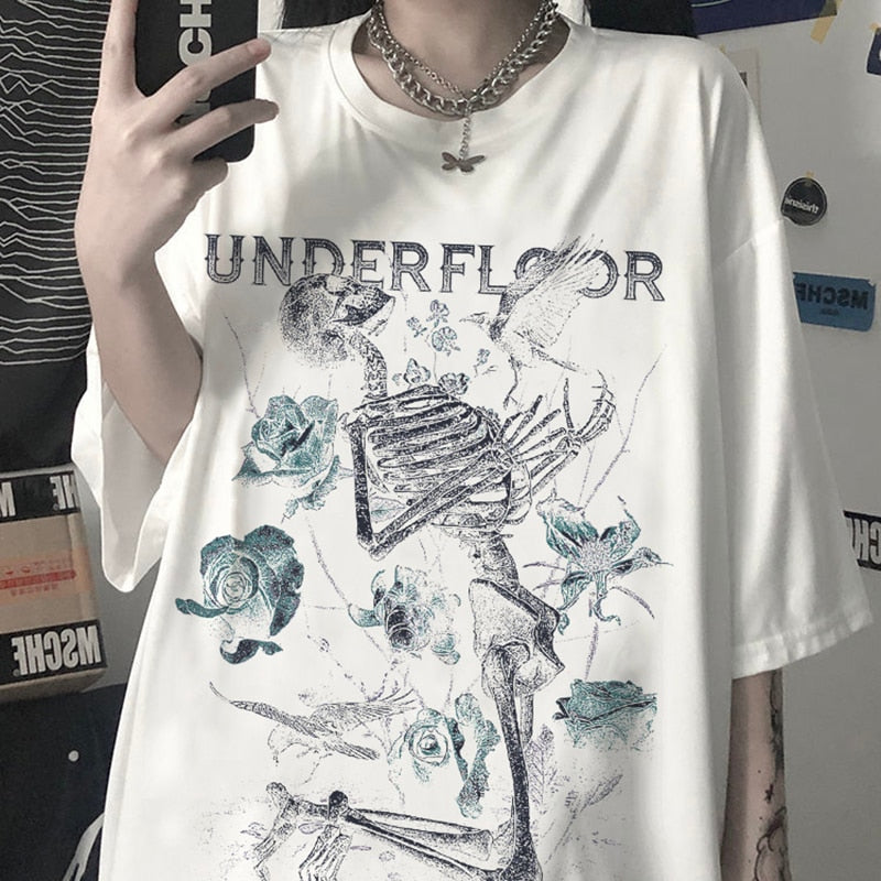 Black Under Floor Skull T-Shirt