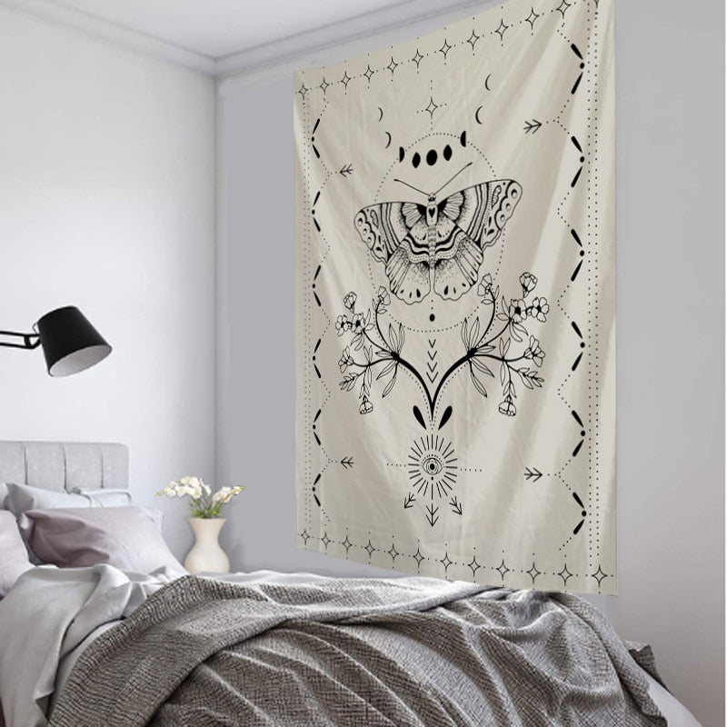 Psychedelic Butterfly Pattern Tapestry Blanket
