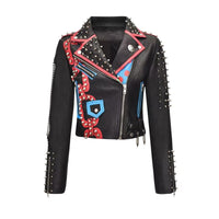 Thumbnail for Chain Black Motorcycle PU Leather Jacket - S - Jackets