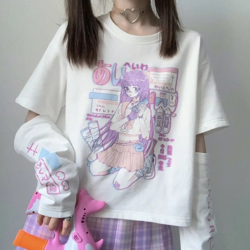 Japanese Kawaii Anime E Girl T-Shirt