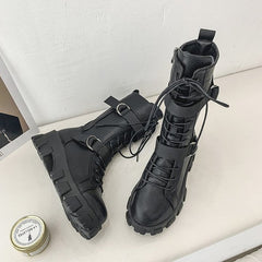 Punk Style Platform Ankle Boots - boots