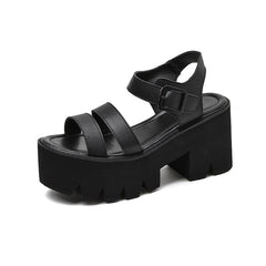Grunge Black Platform Women Sandals