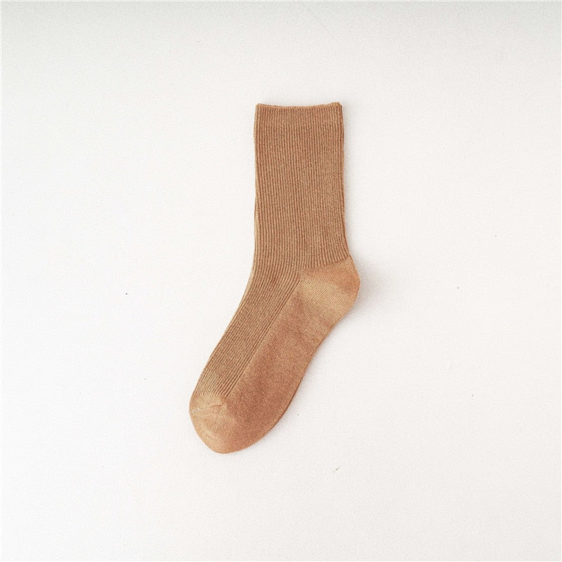 Solid Colorful Socks - Khaki / 34-41