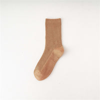 Thumbnail for Solid Colorful Socks - Khaki / 34-41