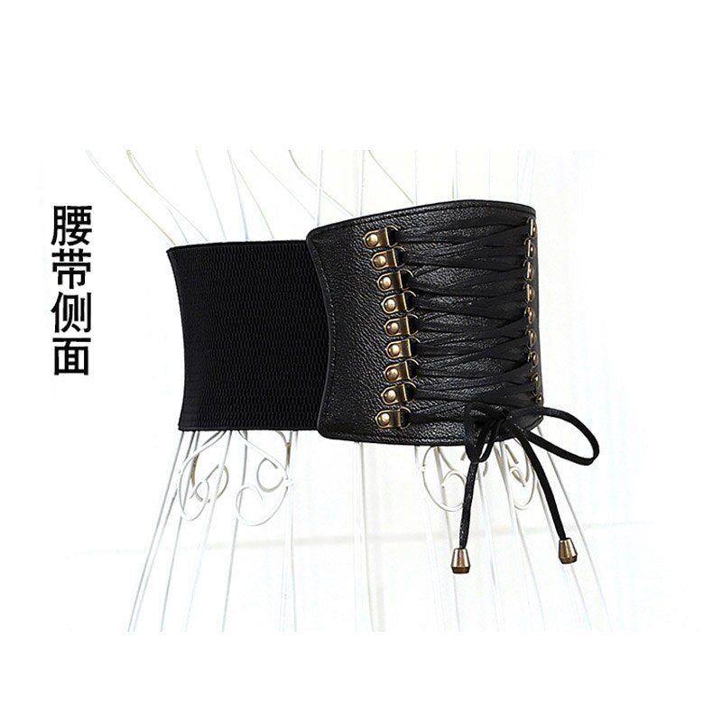 Solid Color PU Leather High Waist Belt Wide