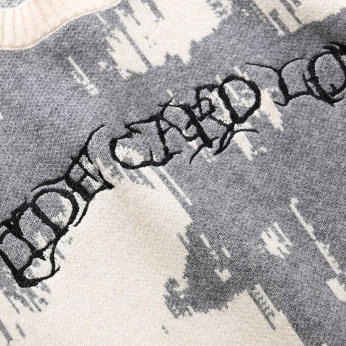 Gothic Letters Embroidered Sweaters - Sweater