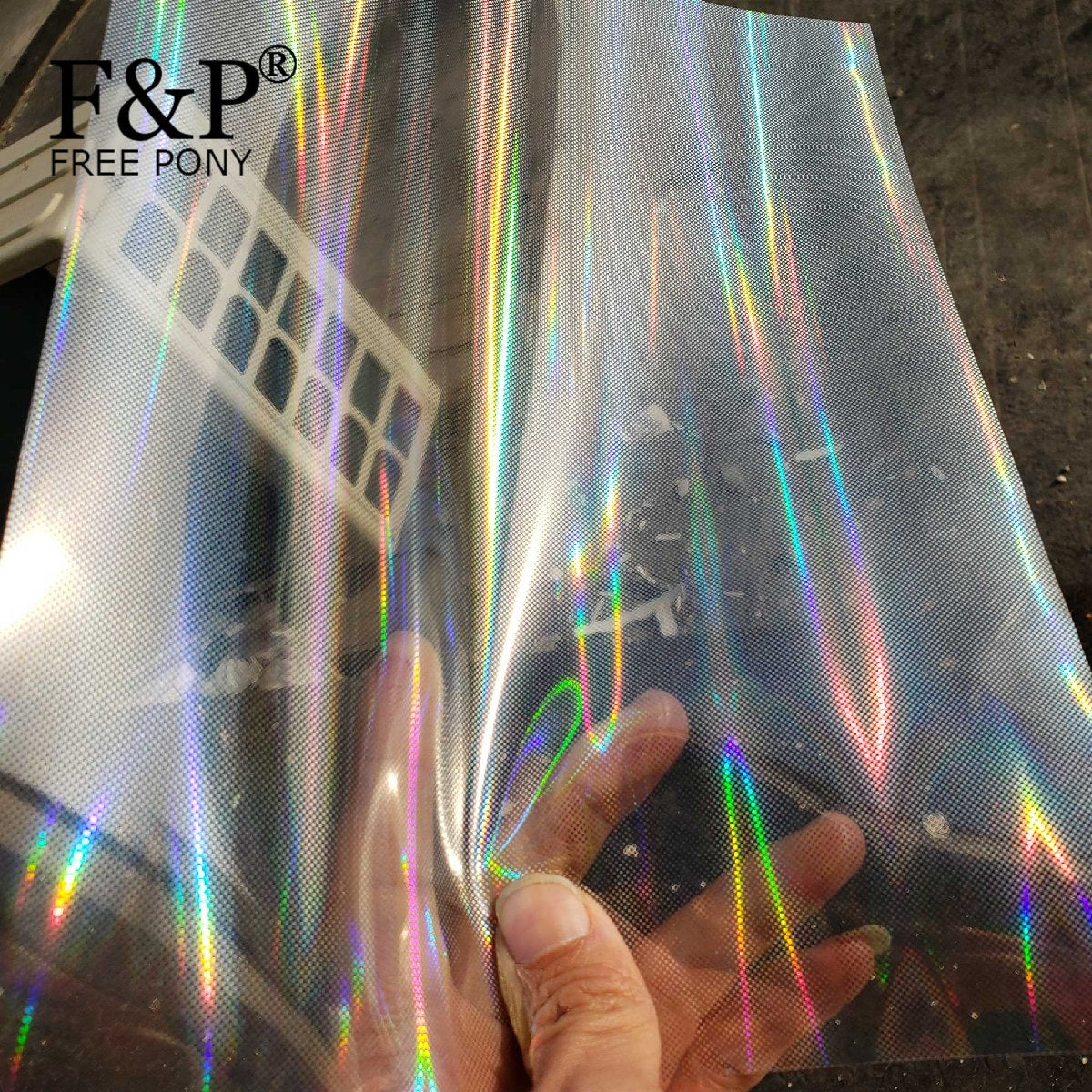Holographic Rainbow Iridescent PVC High Waist Skirt -