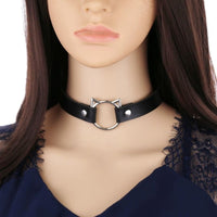 Thumbnail for Gothic Lock Hollow Cat Spike Collar