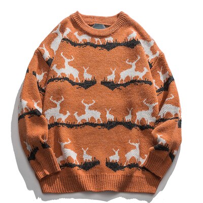 Ugly Christmas Funny Humping Reindeer Sweater - Orange / M