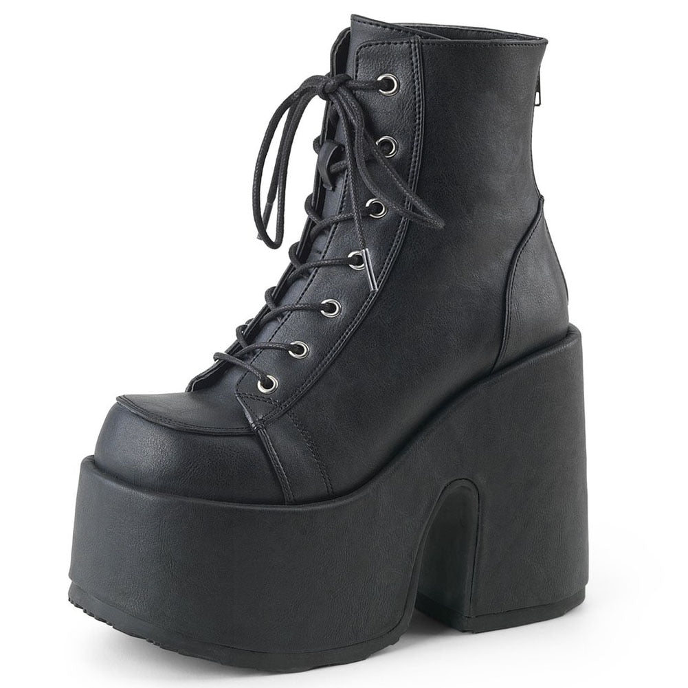 Gothic Round Toe Ankle Booties - Black. / 4 - Boots