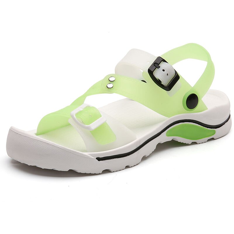 Breathable Multicolor Beach Fashion Sandals - White Green