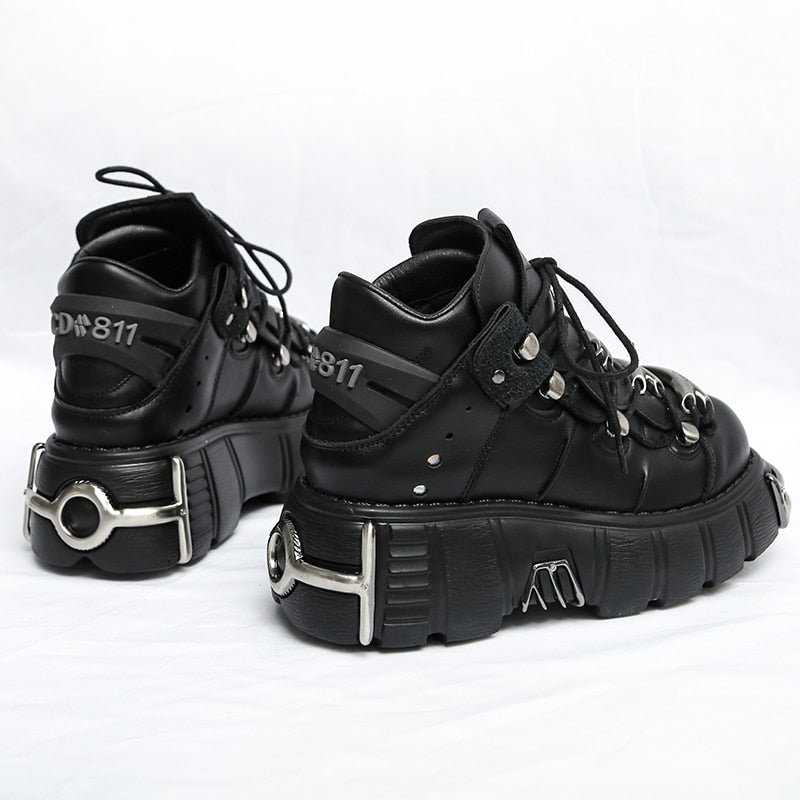 Punk Style Sneakers Lace-up Platform Shoes