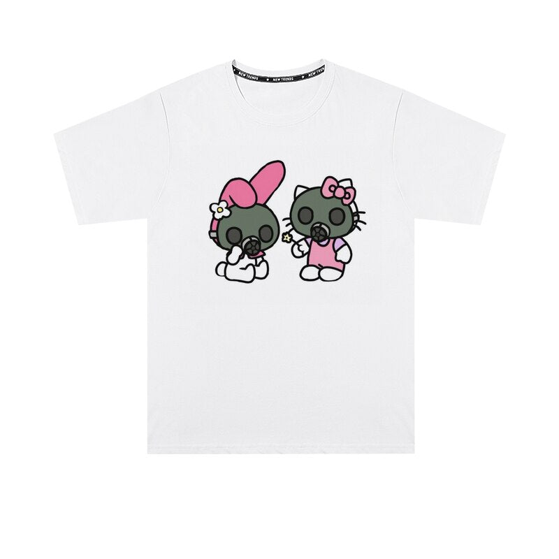 Hello Kitty Gas Mask Oversize T-shirt - White / S - T-Shirt