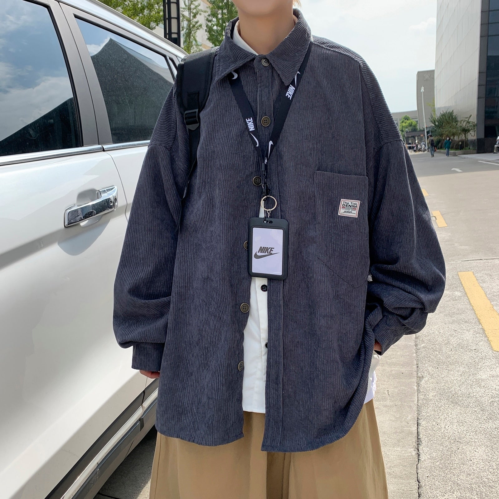 Oversized Korean Style Long Sleeve Shirt - Shirts