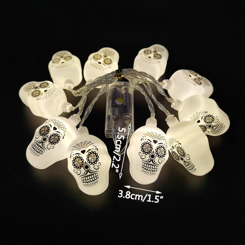 Halloween Pumpkin Ghost Spider Led Light - 1.5m Skull String