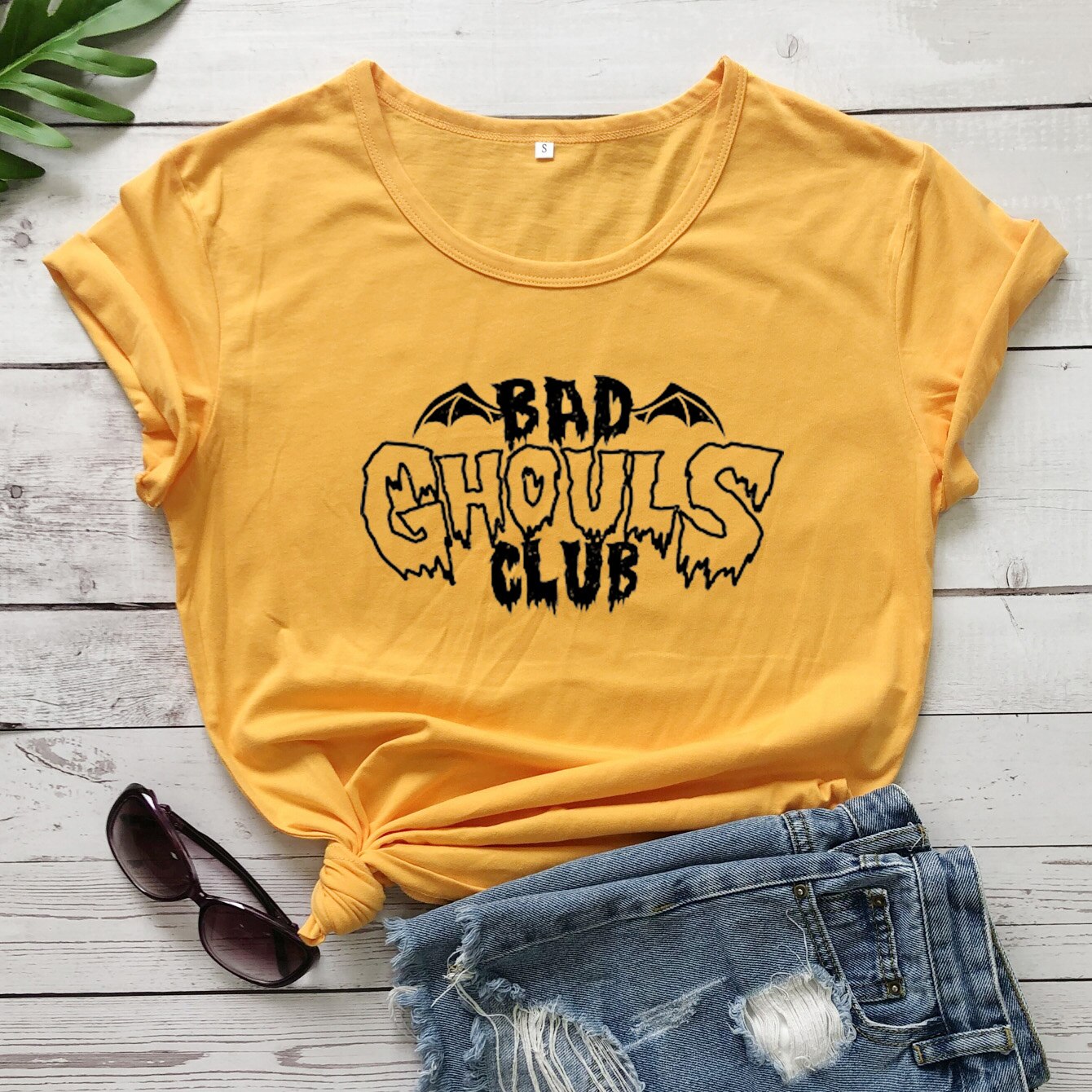 Bad Ghouls Club T-shirt - Yellow / S - T-Shirt
