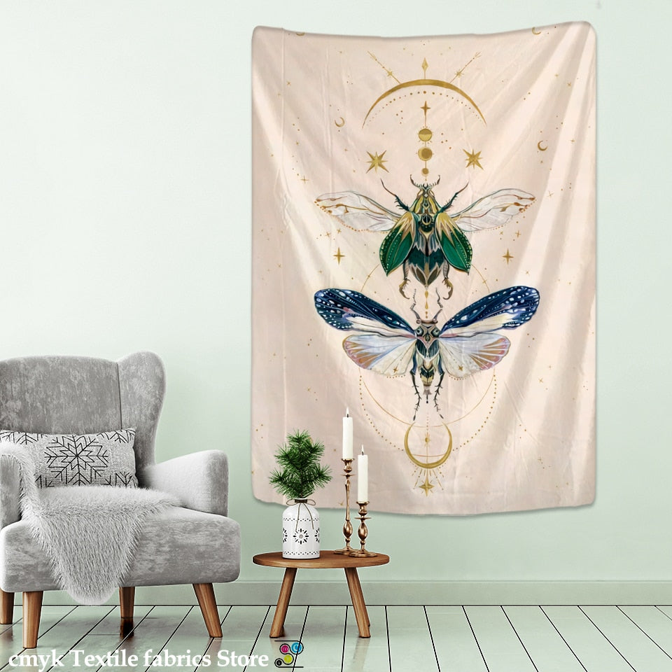 Butterfly Psychedelic Tapestry Wall - G / 95x70cm