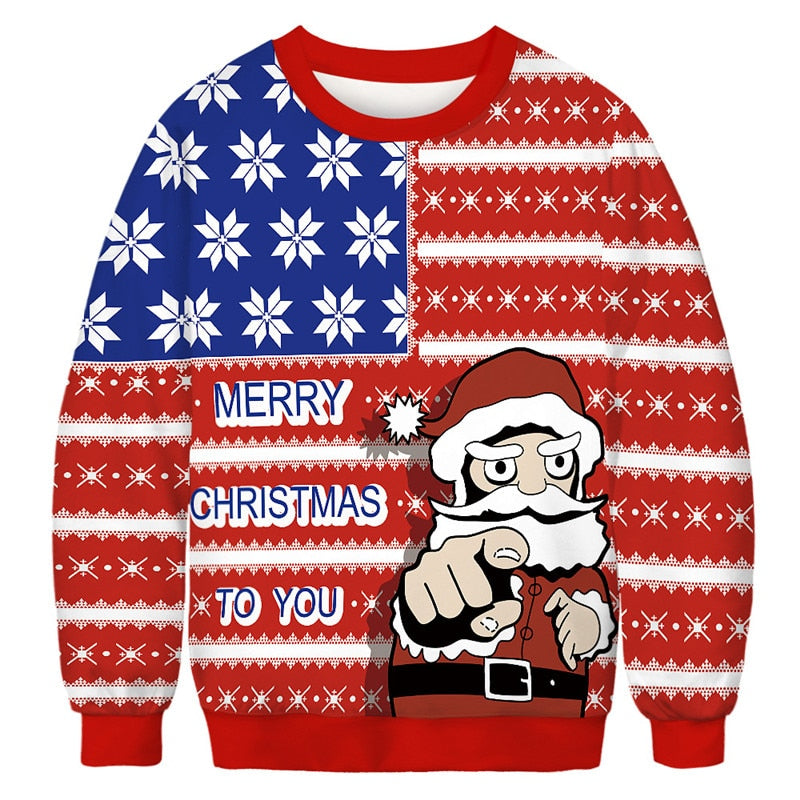 Ugly Christmas Funny Holiday Sweater - Red / M