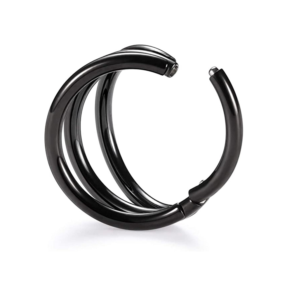 Steel Triple Earring Septum Clicker Ring - Piercing