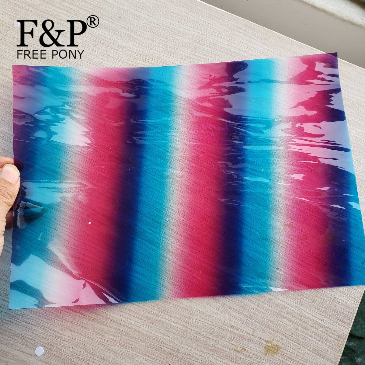 Holographic Rainbow Iridescent PVC High Waist Skirt - Fucsia