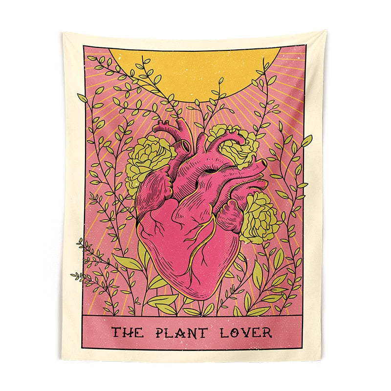 Tarot Card Heart The Plant Lover Tapestry Wall - Canvas