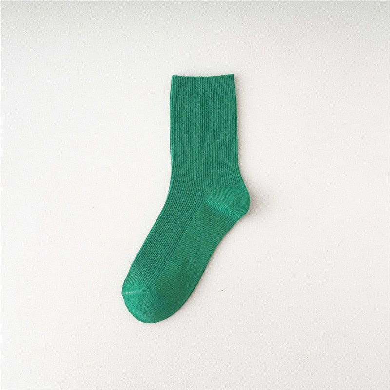 Solid Colorful Socks - Green / 34-41