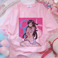 Thumbnail for Sweet Girls Anime Style Oversize T-Shirt - Pink B / S