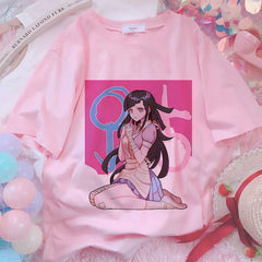 Sweet Girls Anime Style Oversize T-Shirt - Pink B / S