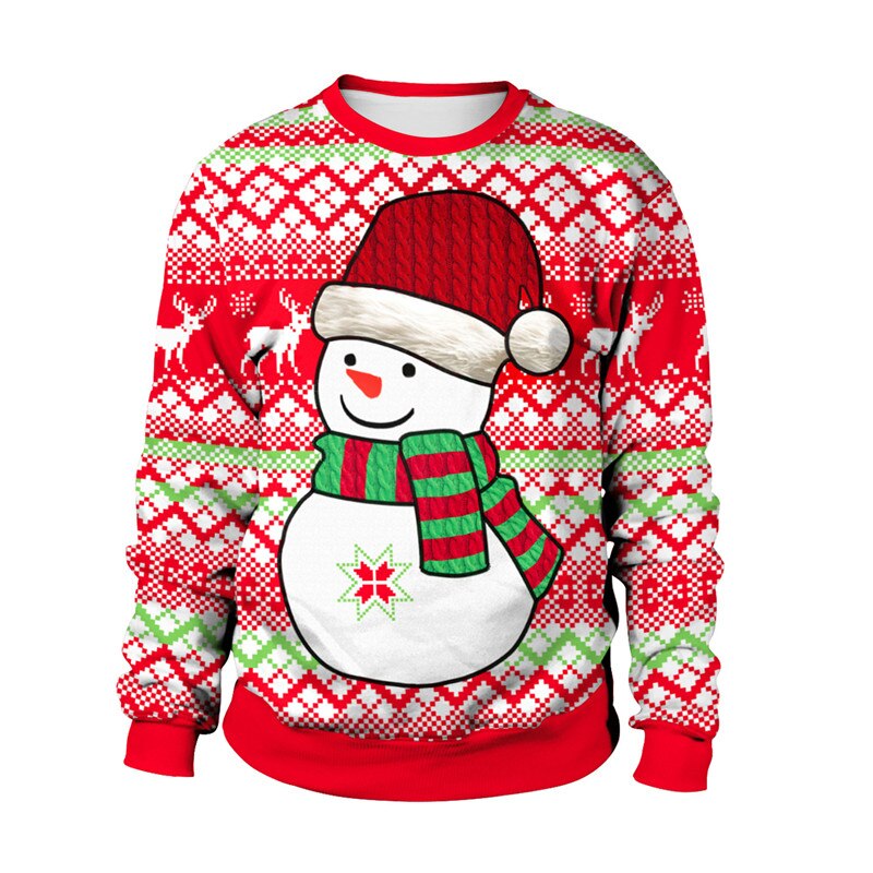Ugly Christmas 3D Print Gift Funny Pullover - Red / M -