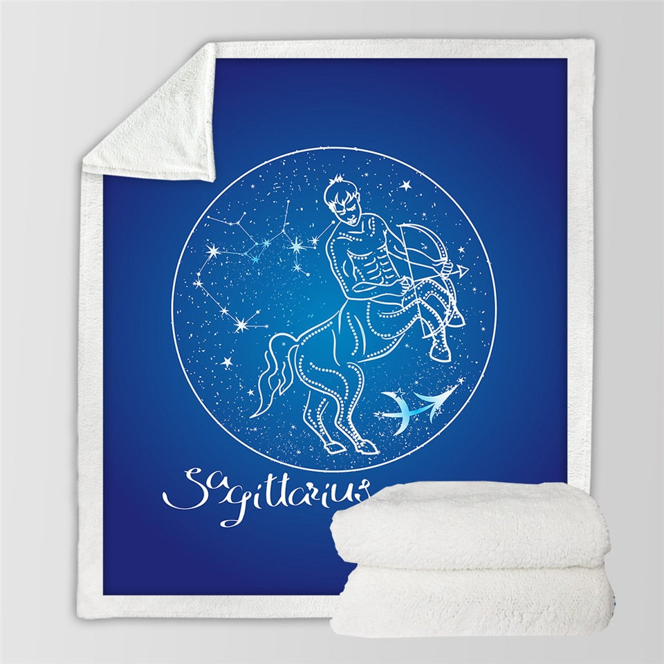 Zodiac Astrology Geometric Blanket - Sagittarius /