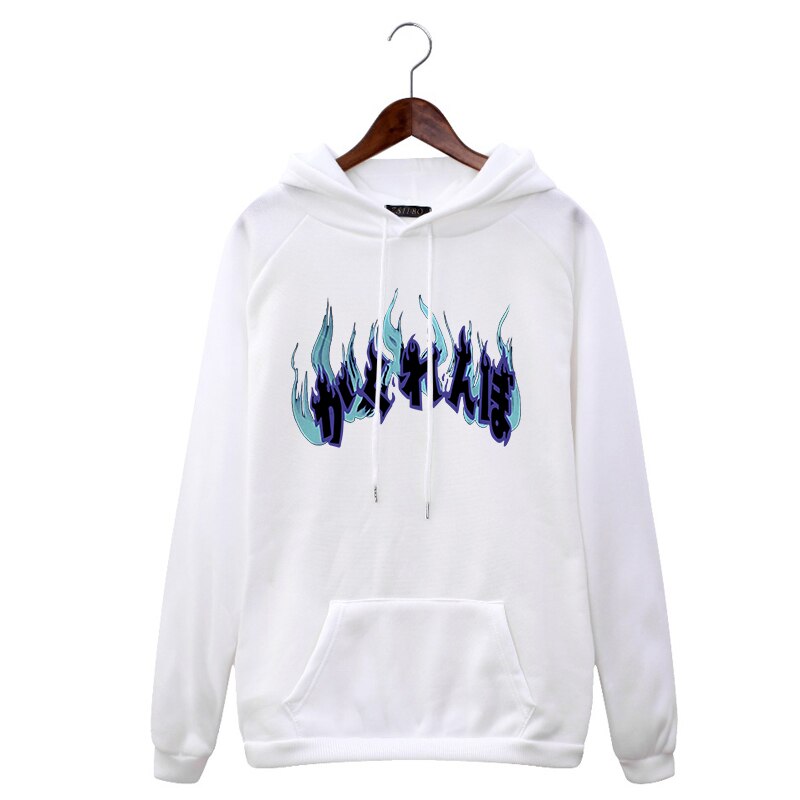 Dark Style Letters Japanese Oversize Hoodie - White / S -