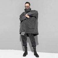 Thumbnail for Grey Demin Loose Fit Oversize - Black / One Size - Jacket