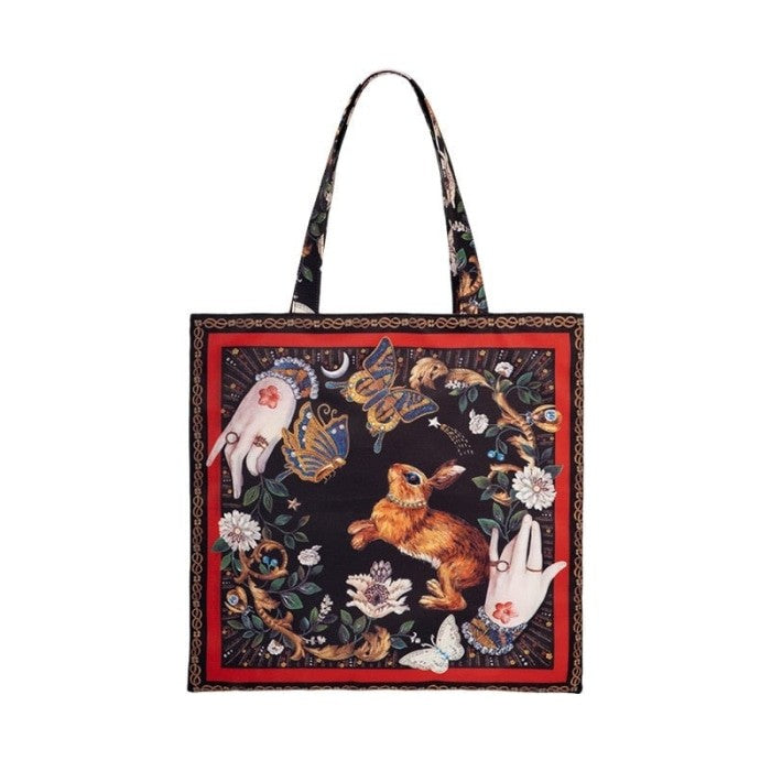 Rabbit And Butterfly Large Capacity Tote Bag - One Size /
