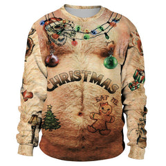 Ugly Christmas 3D Print Gift Funny Pullover - Brown / M -